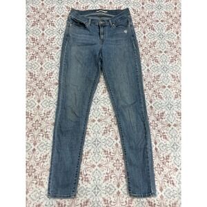 Levis Curvy Skinny Jeans Womens 28 Medium Wash Blue Denim Distressed 57969-0003